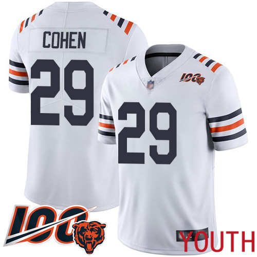 Chicago Bears Limited White Youth Tarik Cohen Jersey NFL Football #29 100th Season